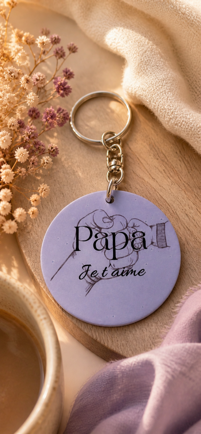👉 Porte-clé Personnalisé Papa – Cadeau Fête des Pères Original