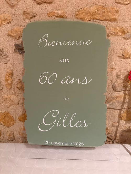 Panneau de bienvenue personnalisé – création artisanale