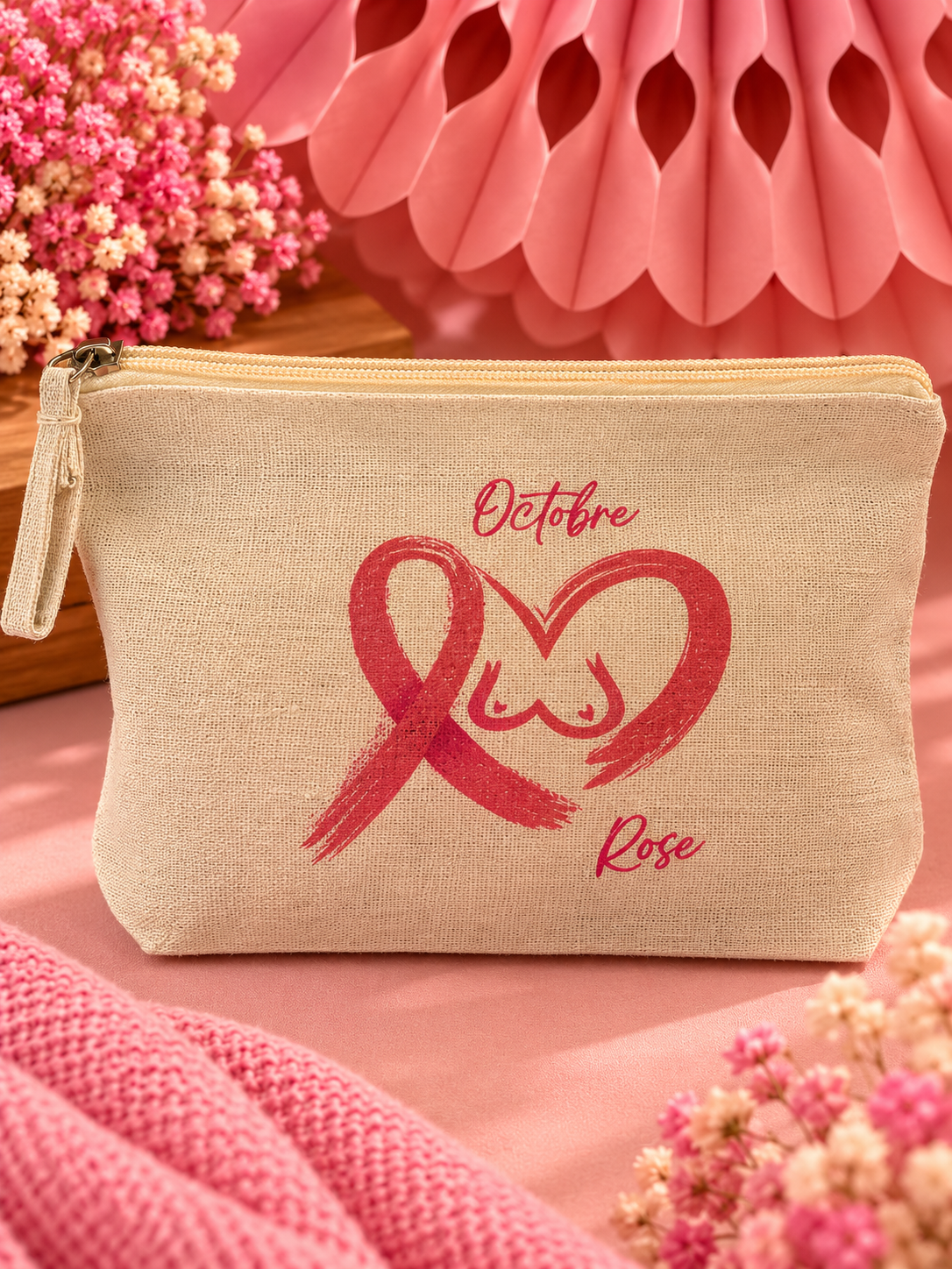 Pochette Octobre Rose – Collection solidaire | Keléa Créations